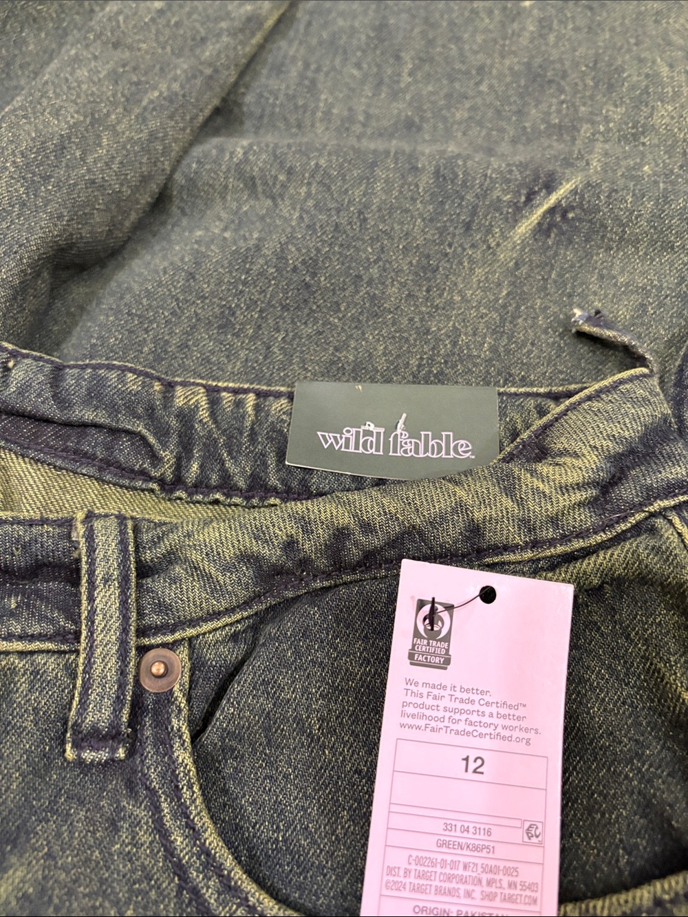 wild fable Dark Green Wide-Leg Cargo Jeans - Picture 9 of 11